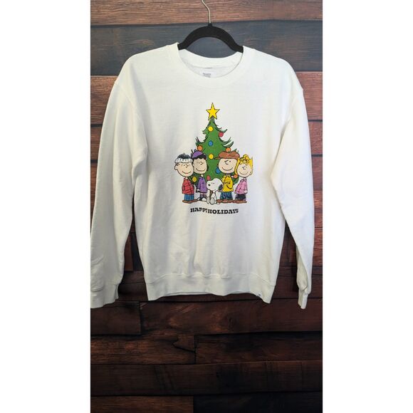 Women's oversized crewneck Peanuts Christmas Holiday sweater size Small - Picture 1 of 3